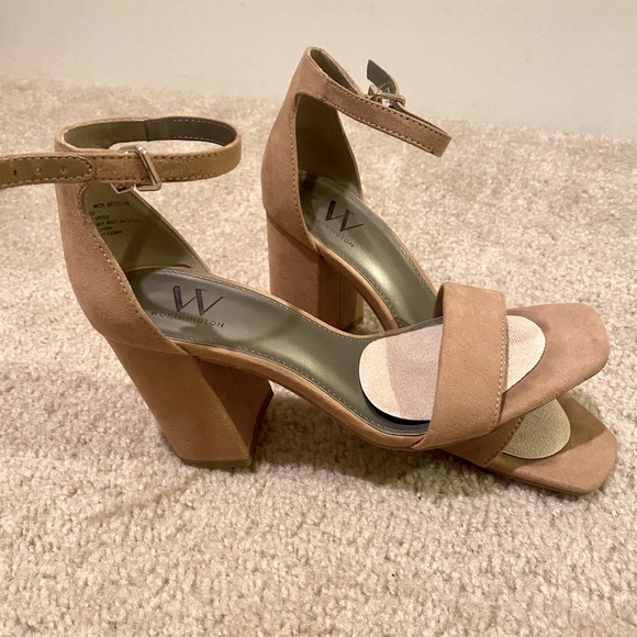 Nude Suede Heels 7 - Picture 1 of 2